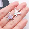 Colgantes de aleación de estrella de mar y concha estilo océano con goteo de aceite, kit de accesorios para pendientes y collares DIY, venta al por mayor de kits de material para colgantes