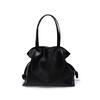 Bolsas Nicho Design Nicho Coreano Bolsa Feminina de Couro Genuíno Bolsa Plissada Bolsa de Ombro de Couro Bovino Bolsa Tote com Cordão de Grande Capacidade