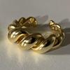Nuevo Anillo de Croissant Estilo Coreano para Mujer, Anillo Abierto Irregular Trenzado de Pedrería Simple Retro, Anillo para Dedo Índice, Moderno