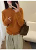 Cárdigan de Ganchillo Hueco de Cuello Medio Alto para Mujer 2026 Nuevo Estilo Suéter Abrigo Adelgazante Estilo Coreano Conjunto Top de Principios de Otoño