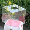 Caja transparente de acrílico para rifas, caja de regalo DIY para bodas, caja de recolección de objetos perdidos, caja de donación por mérito, caja pequeña de almacenamiento