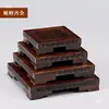 Artesanía rectangular de madera de ébano soporte para pecera Guanyin soporte para tetera de arcilla púrpura antigua quemador de incienso piedra extraña de porcelana soporte de madera cruda