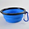 Fabricantes de fonte tigela dobrável de silicone tigela para beber ao ar livre tigela portátil para cachorro suprimentos de viagem para água potável tigela de comida para cachorro