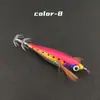 8cm Gamba de Madera Luminosa Anzuelo para Calamar Nivel Láser Luminoso Gamba Impresión UV Señuelo Falso
