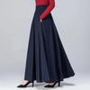 Falda de algodón y lino de color liso con cintura elástica y dobladillo extragrande, talla única, primavera y verano 2023, nuevo vestido de baile cuadrado de estilo étnico