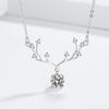 Collar de moissanita con diseño de ciervo y diamantes de plata de ley s925, colgante de nicho de lujo coreano, ideal como regalo de cumpleaños o San Valentín.