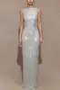 Sitio Independiente Amazon Vestido Europeo y Americano para Mujer Sin Mangas Lentejuelas Abertura Trasera Sexy Vestido de Noche para Mujer 8219