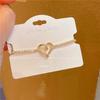 Pulseira Delicada de Coração com Temperamento Quente Pulseira de Mão com Corda Full Diamond da Moda Empilhável para Usar Pulseira de Temperamento para Mulheres