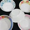 C383 Tazón Pequeño Blanco Estampado Imitación Porcelana Plástico Melamina 14cm Tazón de Exportación Plato para Pepinillos Tazón para Desayuno de Leche de Soya