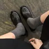 Mocasines JK de cuero de alta calidad, colección otoño 2026, con tacón grueso, diseño de tacón medio, punta redonda y estilo de corte profundo, hechos de cuero genuino