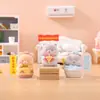 Figuras Fofas de um Urso e um Hamster em um Momento Suave Juntos, Caixa Surpresa Aveludada Decoração Criativa para Mesa de Casa Presente