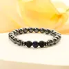 Pulsera de mano con cuentas de piedra negra de moda, piedra de ojo de tigre natural, joyería de mano de energía yoga para damas, joyería de cuentas para la mano, regalo, venta al por mayor