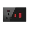 Comercio exterior estilo británico estilo europeo ultradelgado de vidrio oculto estilo 86 enchufable estilo británico estilo alemán carga rápida USB interruptor de 20A enchufe