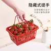 Cesta de Morango de 3 Libras Direto da Fábrica Alça Manual Plástico Cereja Amora Quadrada Cesta de Frutas Cesta para Colher Amora