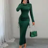 Vestido de punto francés de manga larga retro de cintura alta ajustado, nuevo estilo primavera y otoño, para mujer, ropa de AliExpress europeo y americano