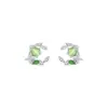 Aretes de Hiedra Verde Estilo Fresco para Mujer Pendientes Mori Diseño de Nicho Ins Pendientes de Hoja Avanzados