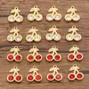 1 3 Cores 12x13mm Aço Inoxidável Dourado Pingente de Azulejo Fruta Pingente Cereja Acessórios para Joias DIY