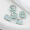 Nueva Piedra Ojo de Gato Cadena de Diamante Cuentas Planas Bola de Diamante Cuentas Usables con Agujero Recto DIY Llavero Cadena de Bolsa Accesorios Mayoreo