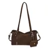 Bolso de hombro retro con acabado mate para mujer, nuevo estilo 2026, versátil para ir al trabajo, bolso bandolera de moda, bolso elegante para debajo del brazo, bolso baguette con un toque de alta gama