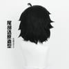 Peluca Cosplay Cardamomo Luo Xiaohei con Cuero Cabelludo Realista, Cabello Corto Blanco y Negro, Peluca Luo Xiaohei con Red Rosa