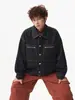 Chaqueta de mezclilla lavada con efecto desgastado retro americano para hombre, primavera y otoño, corte holgado estiloso, abrigo versátil de trabajo