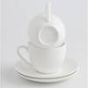Xícara de Café e Pires de Porcelana Fina Casual Branco Puro Xícara Europeia Latte Italiano Flor Cerâmica Chá da Tarde Xícara de Chá Pequena de Luxo