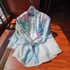 Primavera 2025 Nuevo Bufanda Cuadrada Grande de Seda Artificial 110cm Chal Protección Solar Bufanda de Seda Bufanda de Satén Regalo para Mujer Gama Alta
