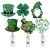 Nuevo Sombrero Acrílico para Festival Irlandés con Diseño de Hoja Verde, Pinza de Cocodrilo Retráctil, Portapase de Identificación Médico Retráctil Giratorio Fácil de Tirar
