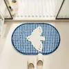 Alfombra de baño estilo Ins, alfombra de tierra de diatomeas, alfombra antideslizante para la entrada del baño, alfombra absorbente y de secado rápido para el inodoro, felpudo