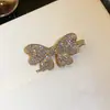 Pinza para el pelo lateral con lazo adornado con diamantes de imitación para mujer, lujo ligero con un toque de alta gama, elegante pinza de cocodrilo, accesorio para el cabello versátil para uso diario y para citas