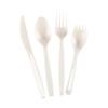 Cuchillo, tenedor y cuchara desechables de almidón de maíz, vajilla biodegradable, tenedor para pastel, fruta, para llevar, cuchara grande para sopa