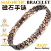 Pulseira Magnética de Cobre Vermelho Antigo Europeia e Americana Transfronteiriça Temu Mais Vendida Pulseira Retrô Masculina Totalmente Magnética Destacável Pulseira de Casal