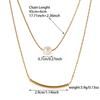 Cadena para Clavícula Huanhai Primavera y Verano Acero Inoxidable Chapado en Oro de 18K Collar de Perlas de Imitación Cadena de Acero de Titanio Transfronterizo