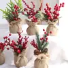Venda Quente Transfronteiriça Pinhas de Natal Frutas Vermelhas de Cristal Adereços Layout Enfeites Acessórios de Decoração de Natal para Desktop Suprimentos