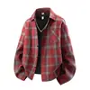 Camisa a cuadros suelta de manga larga para hombre para primavera y otoño, top versátil moderno vintage, adelgazante y elegante, diseño simple