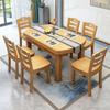 Mesa de Jantar de Madeira Maciça Doméstica Retrátil e Dobrável Média e Grande Apartamento Pequeno Quadrada e Redonda Uso Duplo Mesa e Cadeira Combinação Mesa de Jantar Plataforma de Salto