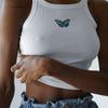 Estilo Europeo y Americano Street Style Mismo Estilo que las Celebridades de Internet 2024 Verano Ropa de Mujer Transfronteriza Nuevo Aliexpress Camisola con Estampado de Mariposas