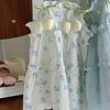 Vestido Romántico Floral de Tirantes para Niñas Estilo Nuevo Estilo Occidental Estilo Viaje Vacaciones Estilo Fresco Vestido para Bebés Niñas