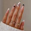 Unhas Vestíveis Transfronteiriças de Comércio Exterior, Adesivos de Unha de Aranha Preta Doce e Descolada Personalizados, Peças de Manicure Vestíveis, 24 Peças de Unhas Prontas
