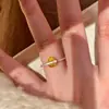 Novo Anel de Diamante Amarelo Gota d'Água de Nicho 2025 com Design Requintado e de Alto Padrão, Versátil para Outono e Inverno, Anel Feminino
