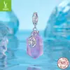 Yinziyun Original Plata de Ley S925 Colgante de Cristal Natural Starlight Accesorios Pulsera de Piedra Natural Estrella de la Suerte y Luna Cuentas
