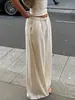 Nuevos Pantalones Anchos de Cintura Alta Sueltos para Primavera y Verano 2026 Estilo Europeo y Americano Transfronterizo Pantalones Casuales Elegantes para el Trabajo con Efecto de Caída para Mujer