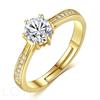 Seis garras redondas de zircão casal anel moda coreana popular joias de mão mulheres abertura fabricantes de comércio exterior atacado