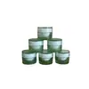 Botella de plástico PP crema para dormir crema 10g acrílico verde redondo transparente borde plateado botella de crema