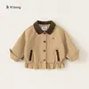 Youbao Huzhou Zhili Ropa Infantil 2026 Primavera/Otoño Cuello Solapa Bloque de Color Chaqueta para Niñas Dobladillo con Volantes Top Infantil