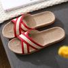 Pantufas de Linho 2025 Femininas Verão Casa Interior Barraca Pantufas de Casal Chão Silencioso Confortável Absorvente de Suor Pantufas Masculinas