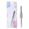 Pinça Lamela Silver Inclinada para Sobrancelhas, Pinça de Sobrancelha de Aço Inoxidável, Boa Elasticidade, Sem Deformação A0175