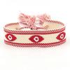 Pulsera Bordada Ojo del Diablo Estilo Europeo y Americano, Cinta Tejida Ojo de la Suerte Simple y de Moda, Pulsera de Muñeca DIY para Pareja