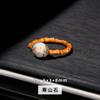 Jingdong Joias Anel de Cristal Natural Estilo Nicho High-End Anel Elástico de Bola Redonda para Mulheres Anel Pequeno da Moda