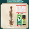 Peine Masajeador Ocular Pequeño de Flor de Loto en Palo de Rosa con Cuerno de Cabra, Herramienta Pájaro Bermellón de Tres Picos, Peine de Meridianos, Palo Masajeador de Puntos de Acupuntura Facial, Palo Estirador de Tendones Faciales